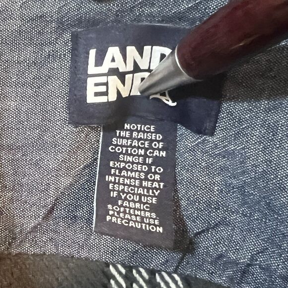 Land's End Men's Traditional Fit Plaid Flannel Shirt, Large 42/44 Heavy Fabric - Picture 3 of 9